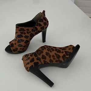 Banana Republic Calf Fur Peep Toe Bootie